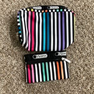 Lesportsac Small Square Cosmetic Bag  & Zip Coin Pouch